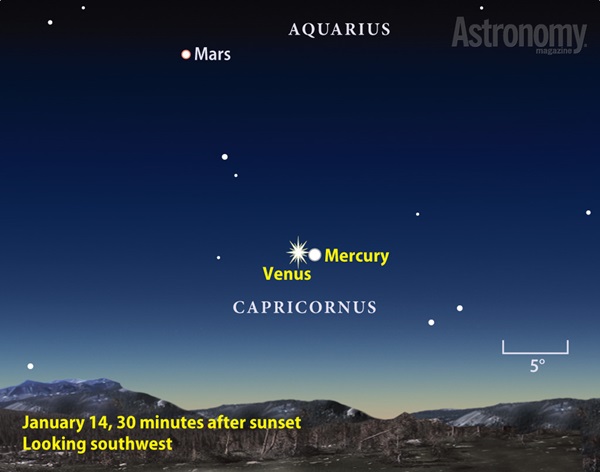 Mercury and Venus finder chart