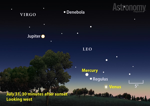 Mercury and Venus at dusk finder chart