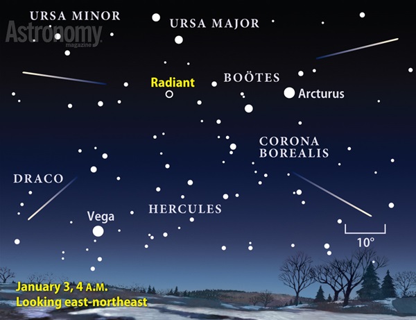 2014's finest meteor shower will occur on January 3