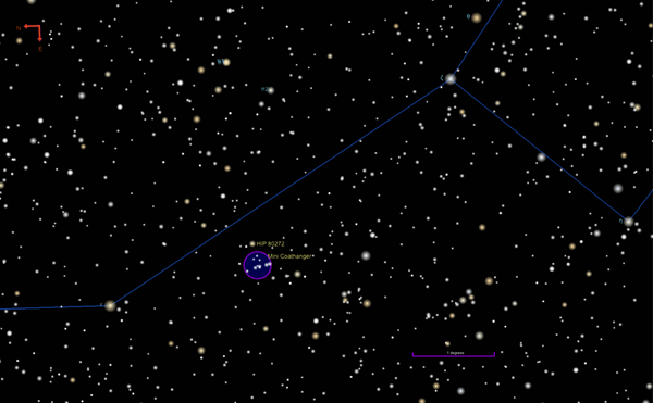 Star chart showing the Mini Coathanger in Ursa Minor