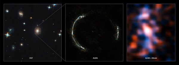 Montage of the SDP.81 Einstein Ring and the lensed galaxy 