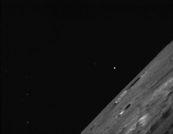 LADEE star tracker image with Krieger and Toscanelli Craters. 