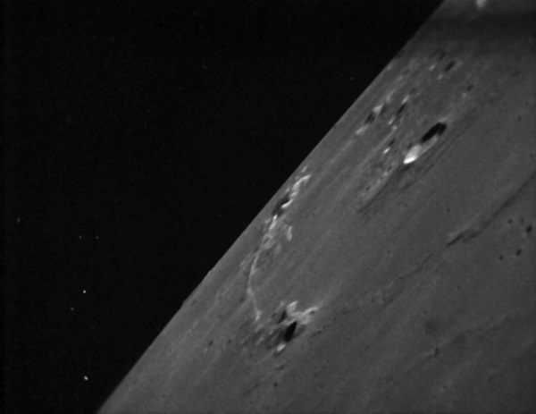 LADEE star tracker image with Montes Agricola and Raman Crater 