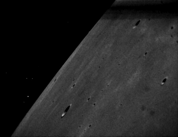 LADEE  star tracker image with Golgi and Zinner Craters 