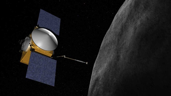 OSIRIS-REx spacecraft and asteroid Bennu