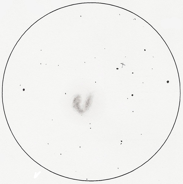 This is original scan of Antennae (NGC 4038/9) sketch.