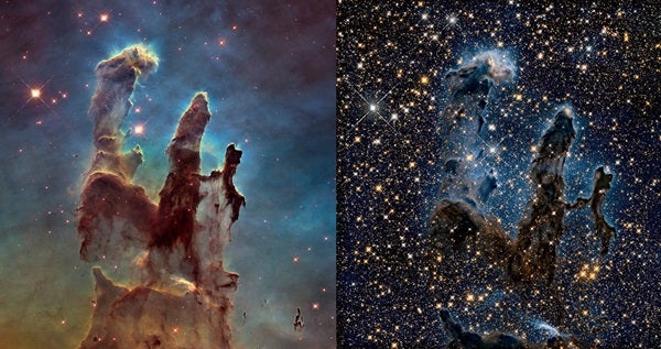 A starry night in the Pillars of Creation