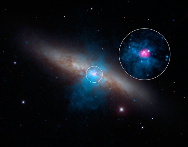 Pulsar at center of M82
