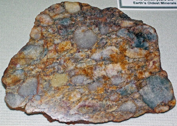 Quartzpebble_metaconglomerate__Jack_Hills_Quartzite__Archean__2.65_to_3.05_Ga__Jack_Hills__Western_Australia__2