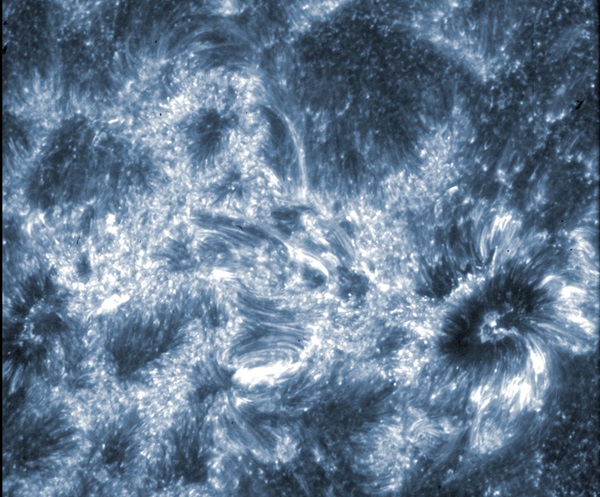 Region around two sunspots