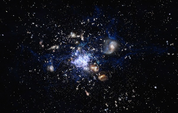 Spiderweb Galaxy Cluster illustration