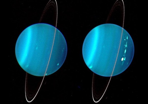 Methane in Uranus' atmosphere absorbs red light, giving the planet a distinctive bluish hue through amateur instruments.