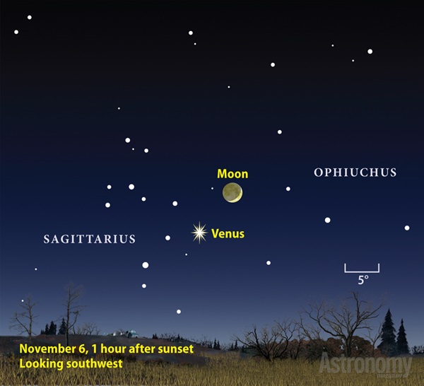 Venus and the Moon on November 6
