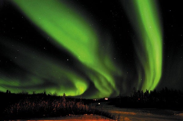 These broad emerald vistas of the northern lights were taken during Astronomy magazine's trip to Alaska in 2005. Credit: Marvin Nauman.