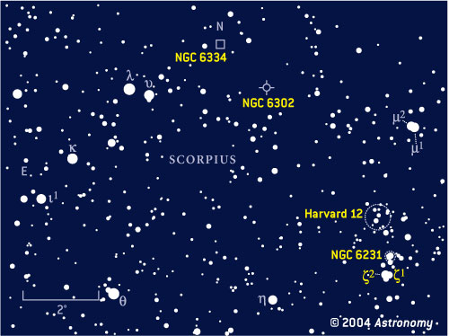Finder chart for Scorpius objects