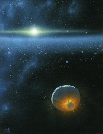 Collision in the Edgeworth-Kuiper Belt