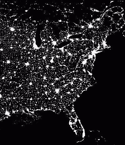 Light Pollution in Eastern North America