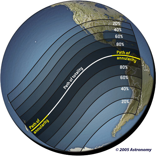 April 8, 2005, solar eclipse map