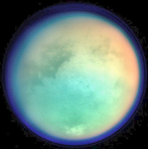 False-color Titan