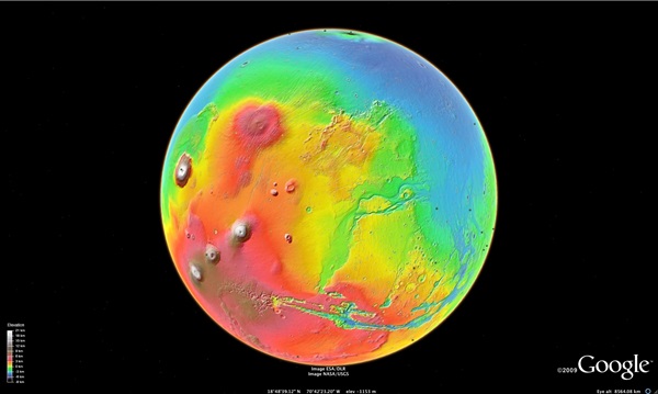 Google Mars 3D view of Victoria Crater