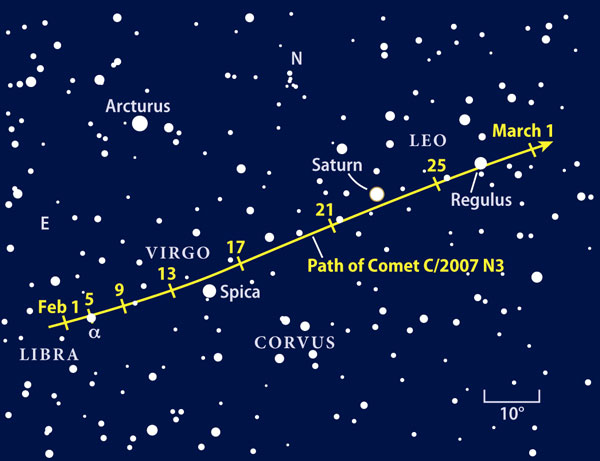 Comet Lulin finder chart