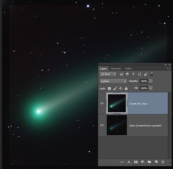 comet with screen shot