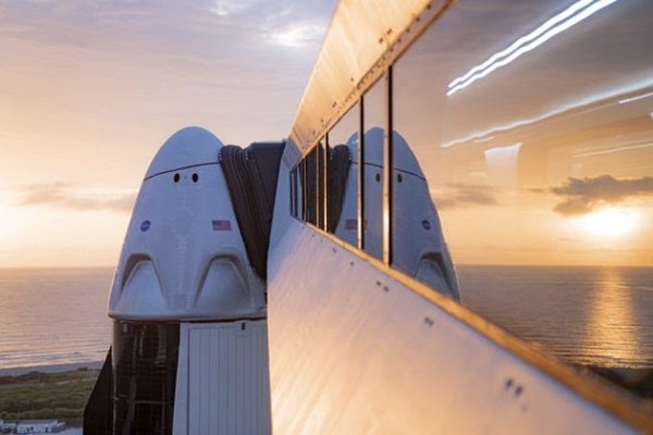 Crew Dragon capsule waits for launch