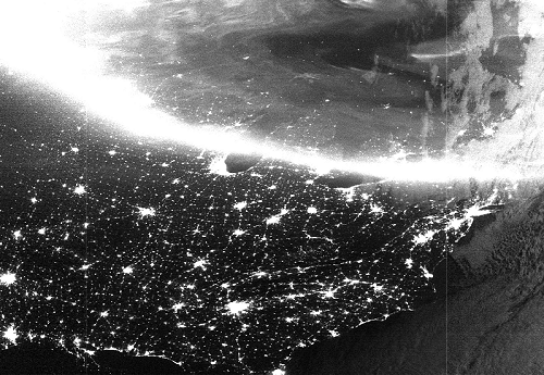 Auroral oval over the U.S.