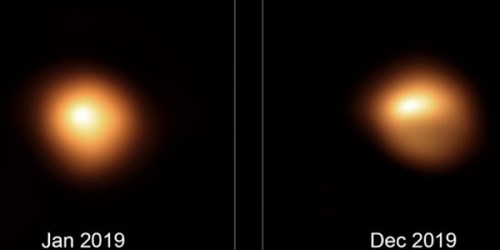 Comparison of Betelgeuse in January 2019 and December 2019 