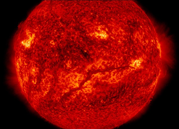 filament on disk of Sun