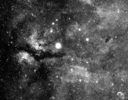 Gamma Cygni in black and white