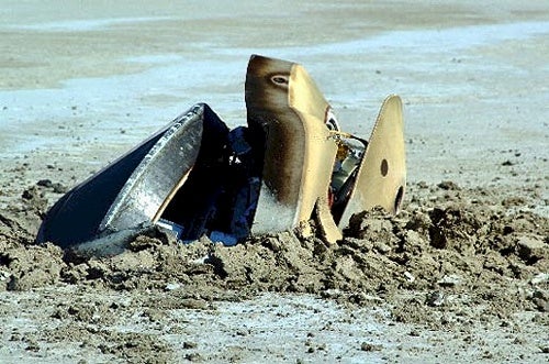 Genesis crash, side view