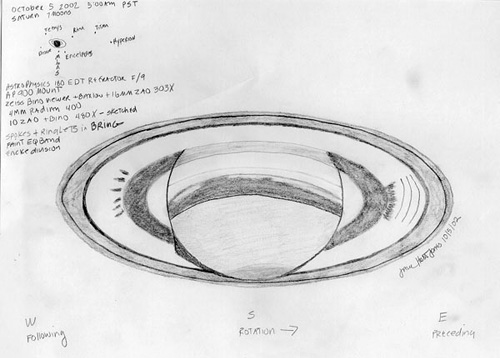 Sketch of Saturn, October 5, 2002