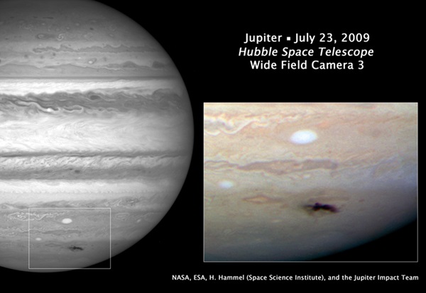 Hubble Space Telescope captures Jupiter impact site in natural color