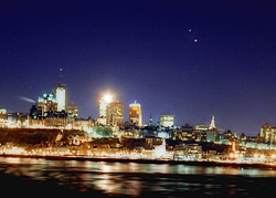Light pollution above Quebec City