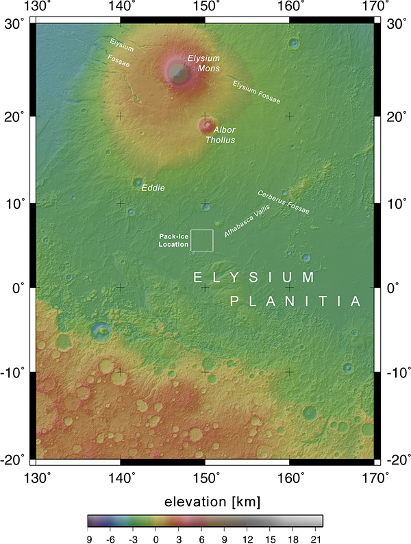 Elysium Planitia locator map