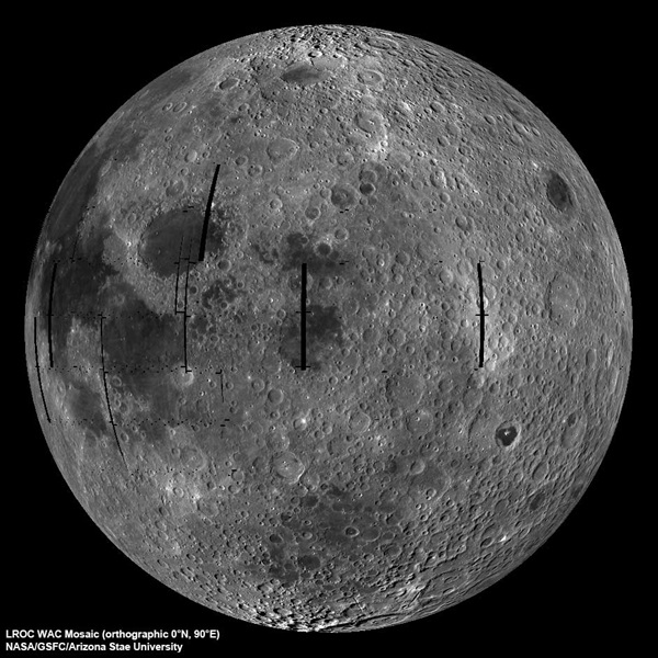 LRO Moon image from 90 degrees east longitude