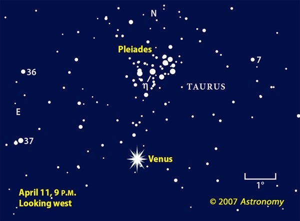 Venus and M45
