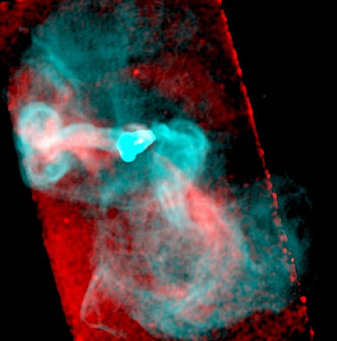 X-ray/radio composite of M87