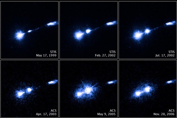 M87 nucleus and bright knot