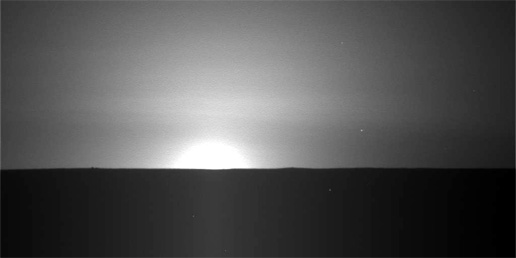 sun rising on Mars