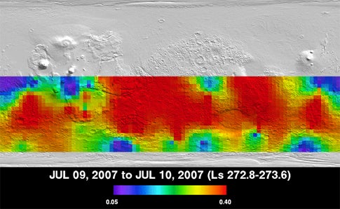 martian atmosphere's opacity