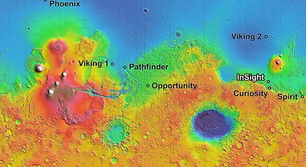 The InSight lander, scheduled to launch in 2016, will land in one of four candidate sites on Mars.