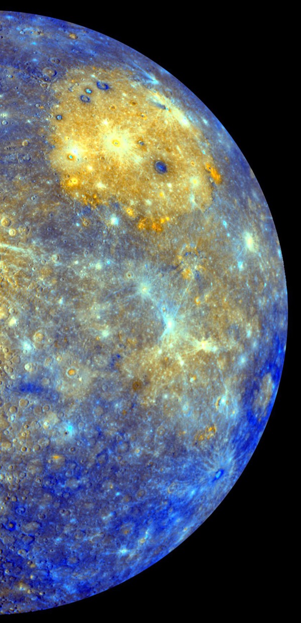 False-color view of Mercury