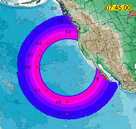 2004 MN4 impact tsunami simulation