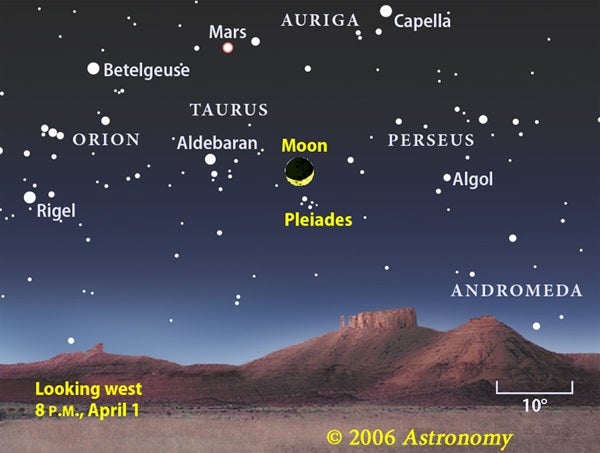 Moon and Pleiades