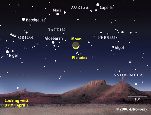 Moon and Pleiades