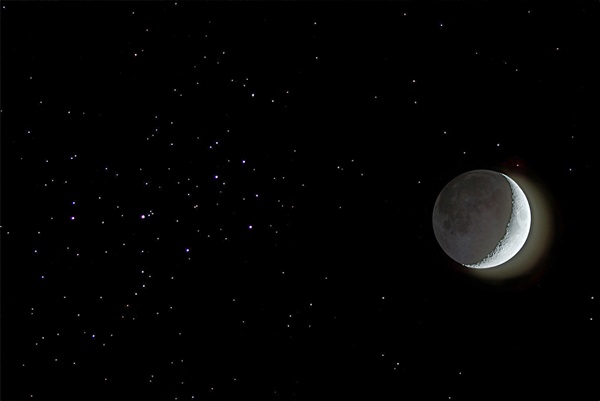 The Moon and the Pleiades