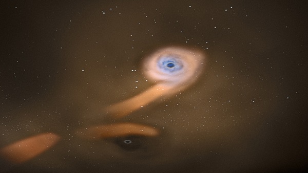 artist's concept of a pair of black holes