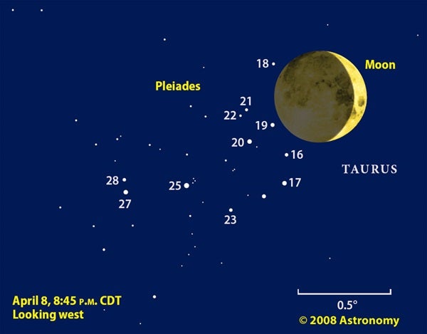 The Moon and the Pleiades